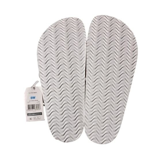 Time and Tru White Sandals Women's 8 Wide Width Cork Footbed Buckle‎ Comfort - Picture 12 of 15